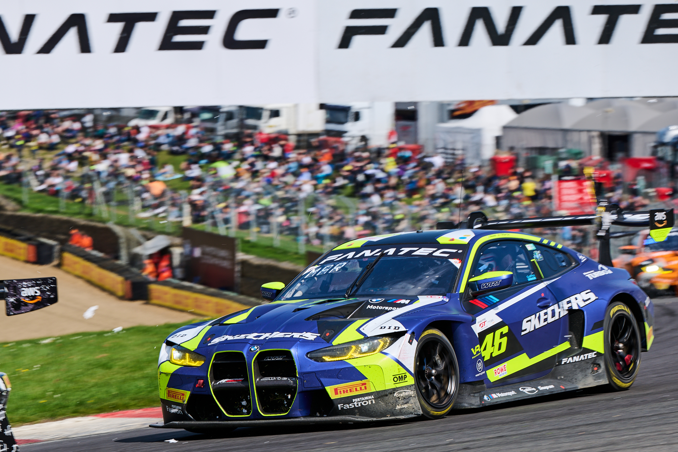 Brands Hatch (GBR), 4-5 May 2024. Fanatec GT World Challenge Europe powered by AWS, GTWC, BMW M Team WRT, #46 BMW M4 GT3, Valentino Rossi, Maxime Martin.