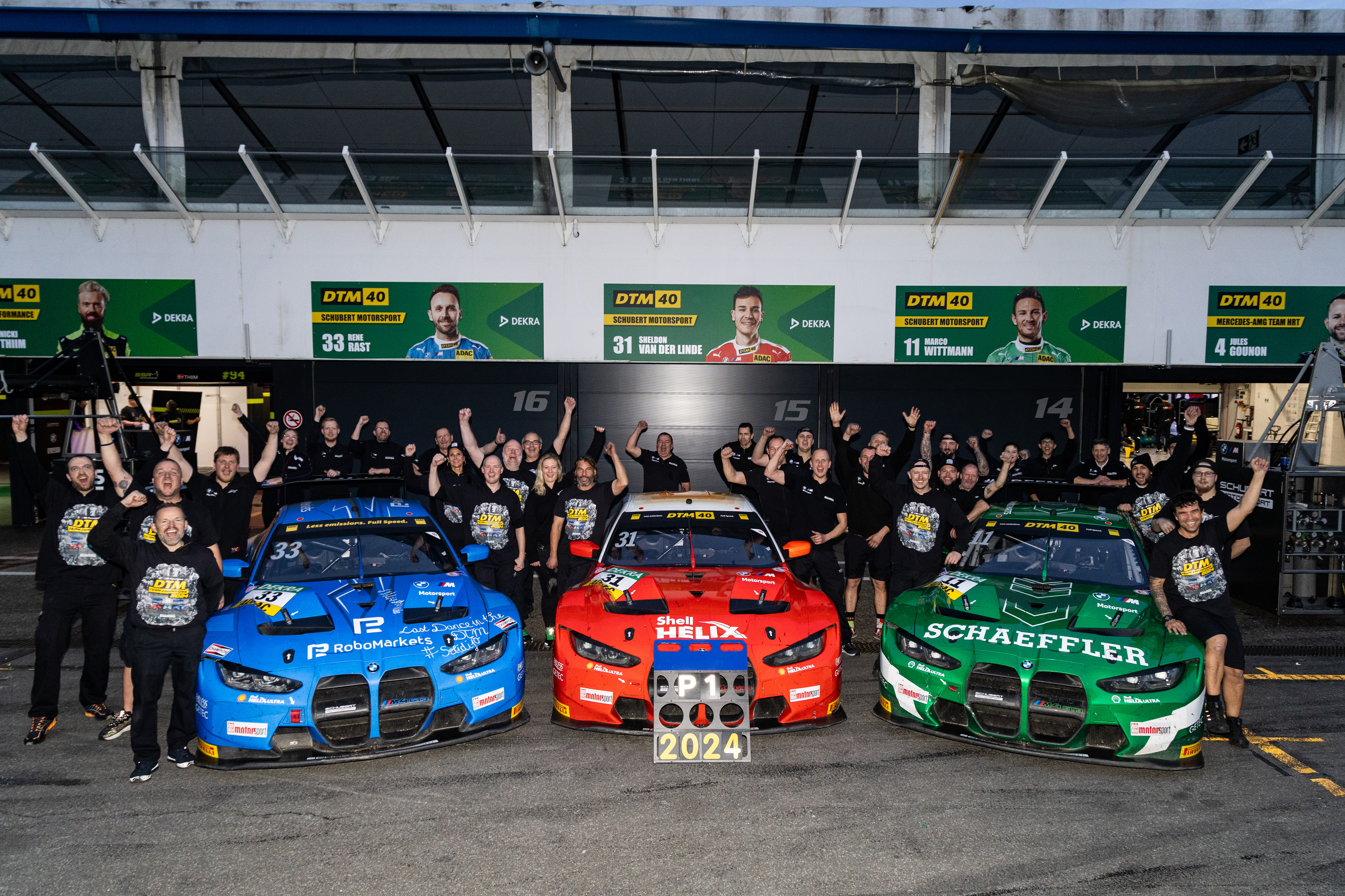 Hockenheim (GER), 18-20 October 2024. DTM, ADAC Motorsport, Schubert Motorsport, BMW M4 GT3, Team Champion, team picture.